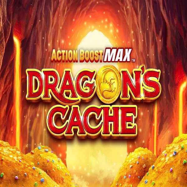 Action Boost Max Dragon's Cache logo by SpinPlay Games at Cowboy Spin Casino