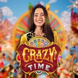 Crazy Time slot logo by Evolution at Cowboy Spin CasinoCrazy Time
