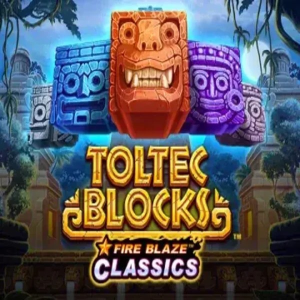 Official Slots logo: Fire Blaze: Toltec Blocks by Rarestone Gaming at Cowboy Spin Casino